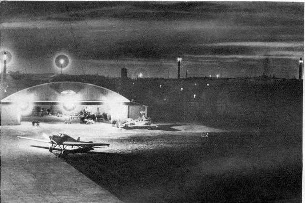 Airfield Bulltofta, Malmö. Lighting at night