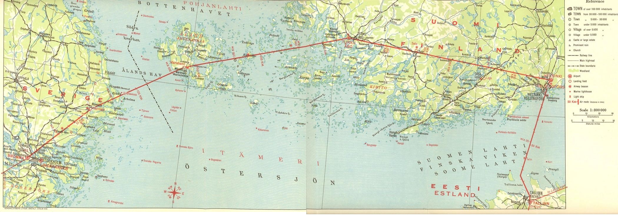 Sverige-Finland Route maps , Bo Justusson